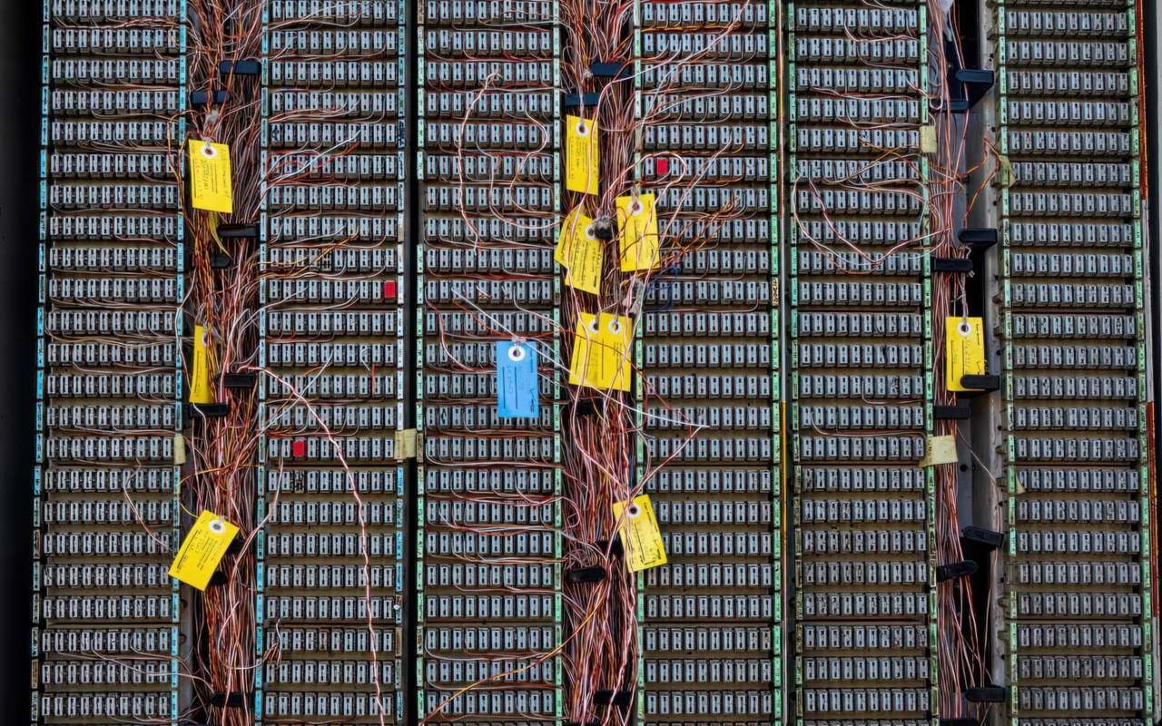 Wiring frames in a telephone exchange